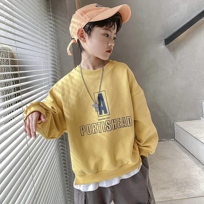 

2021 Loose Spring Autumn Boys Sweatshirts Jacket Coat Kids Outwear Children Clothes Tops Teenager Gift High Quality