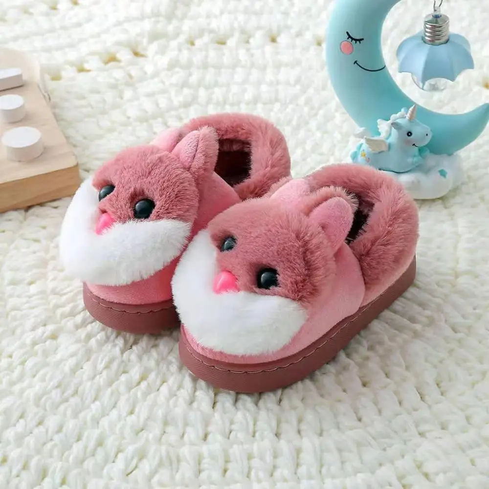Детские хлопковые тапочки нескользящая Мягкая домашняя обувь для девочек