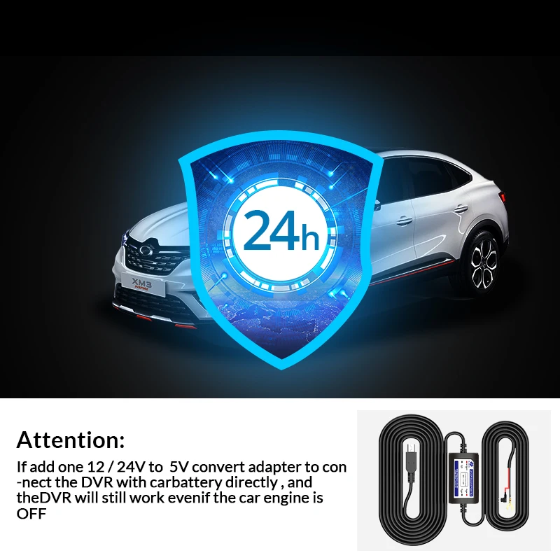 E-ACE Z01 Buck Line Mini Car Charger Hard Wire Hardwire Kit for Dash Cam Reaview Mirror 24H Parking Monitoring Cars Accessories |