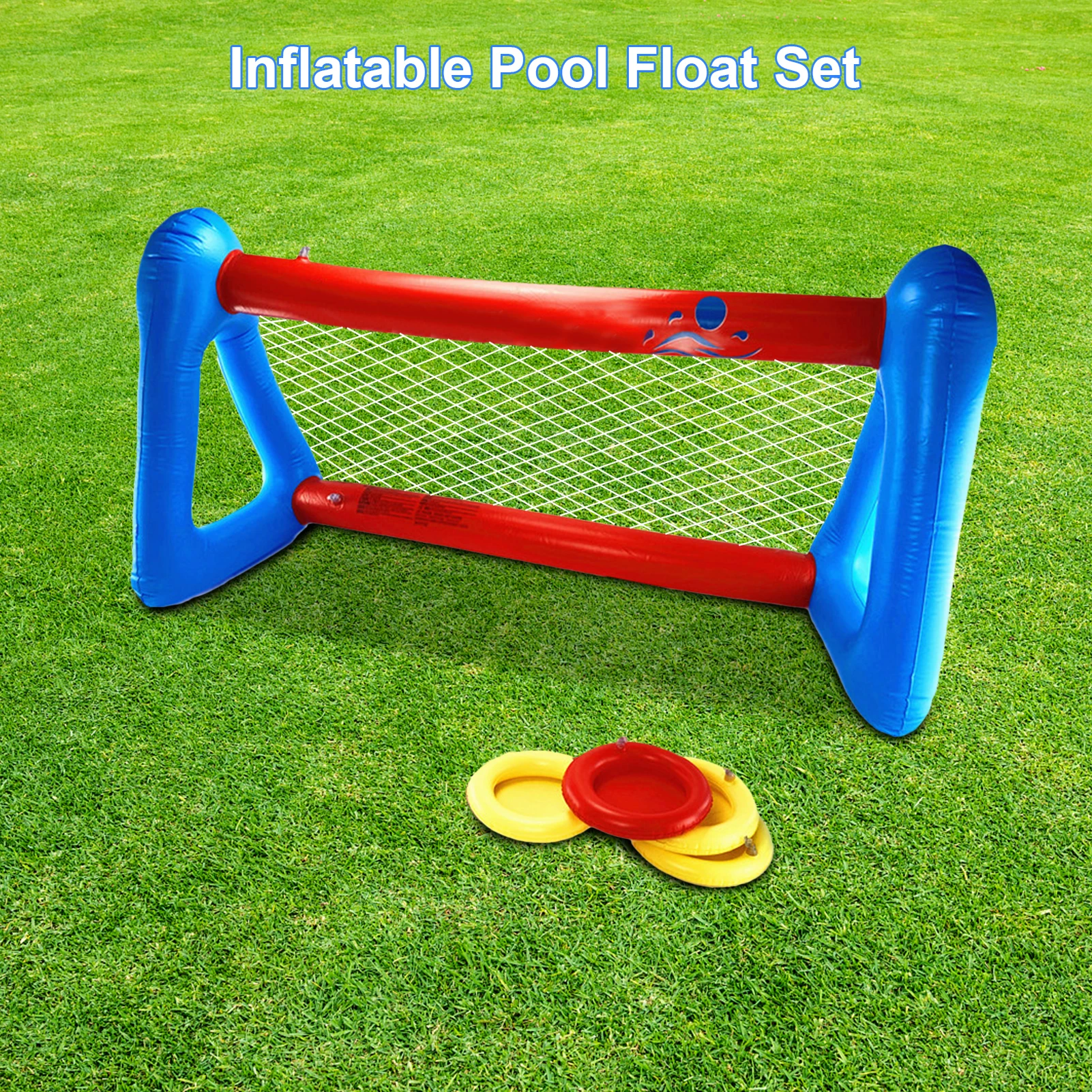 

Swimming Pool Inflatable Football Frame Goal Pool Set Outdoor Inflatable Soccer Frame Pool Toy With Discs&Ball Pool Typical