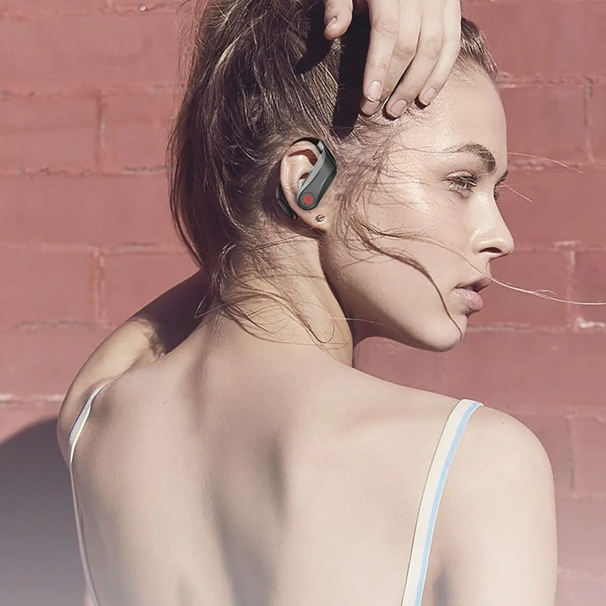 Q62 power HQB беспроводные V5.0 bluetooth наушники стерео гарнитура с ушным крючком спортивная Гарнитура с светодиодный цифровой дисплей зарядная коробка