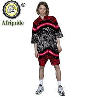 mens tracksuit print jacket and shorts 2 piece set dashiki outfits coats ankara outwear african clothes plus size s2016039