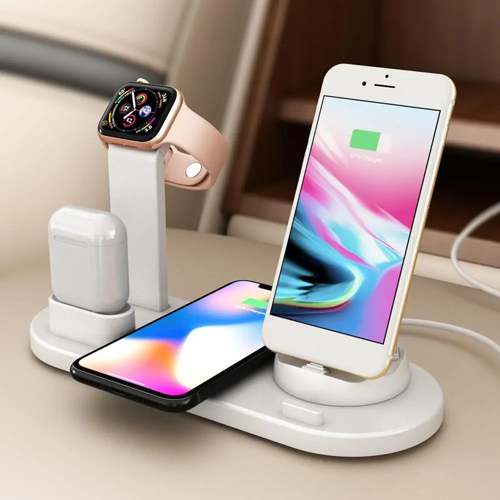 Phone Watch Charge C 3в1 Qi телефон Беспроводная зарядная подставка станция для iPhone для AirPods для Apple Watch для samsung телефон Беспроводная быстрая зарядная док-станция - Тип штекера: Phone Watch Charge C