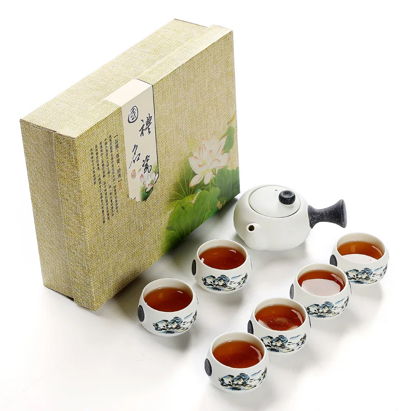 7 шт./компл. китайский чайный сервиз горшок и чайные чашки GaiWan фарфоровый с