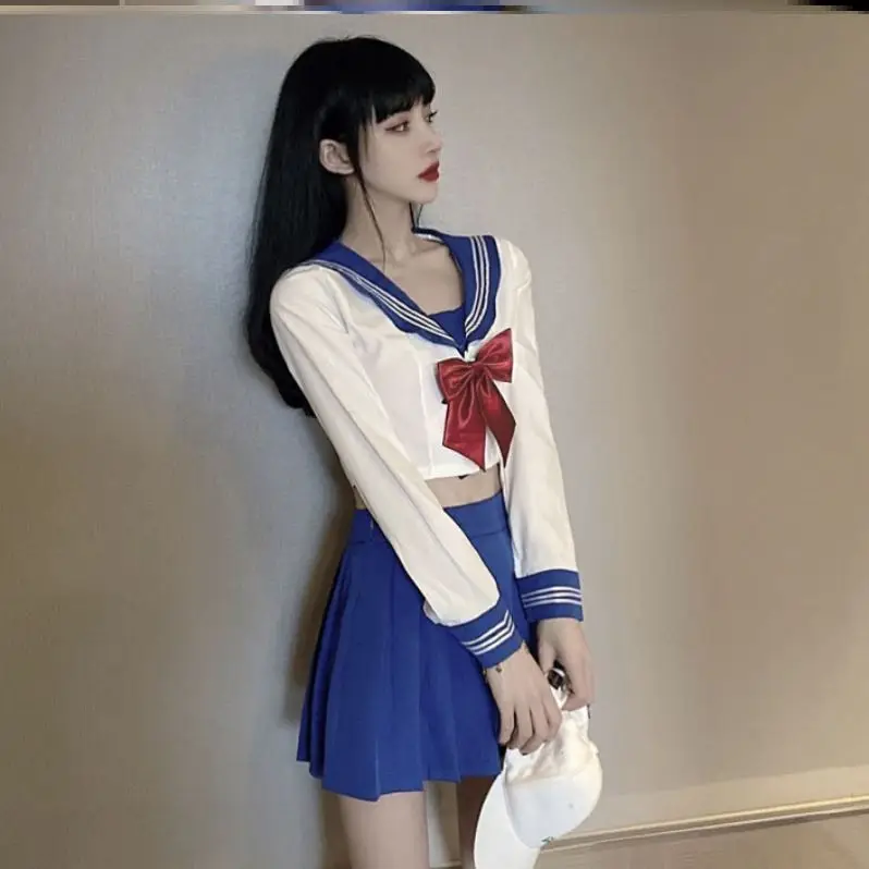 Sleepwear Women Sexy Pajamas Japanese Korean JK Suit School Uniform High School Sailor Navy Cosplay Costumes Student Girls Wear
