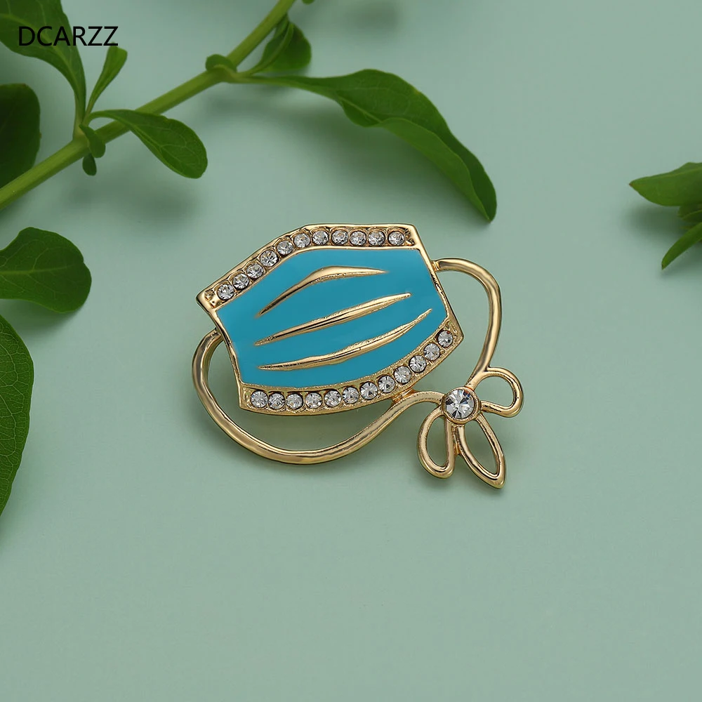 DCARZZ заколка для лацкана в форме маски с кристаллами значки броши золотые модные