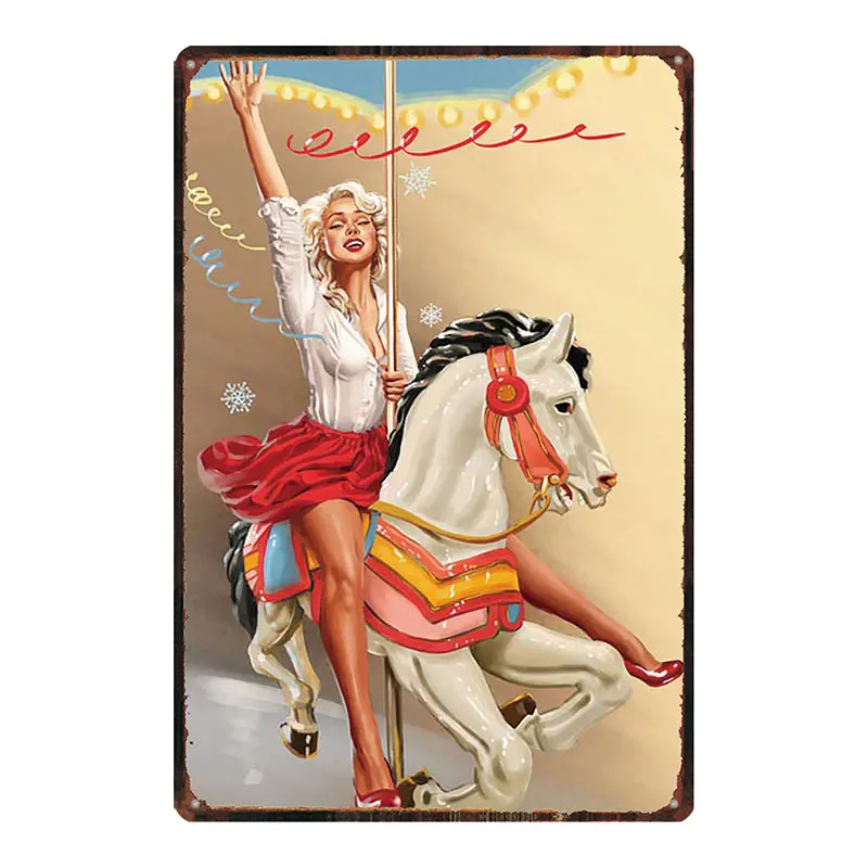 С изображением девушке в стиле пин ап музыка металлические знаки бар для отеля и