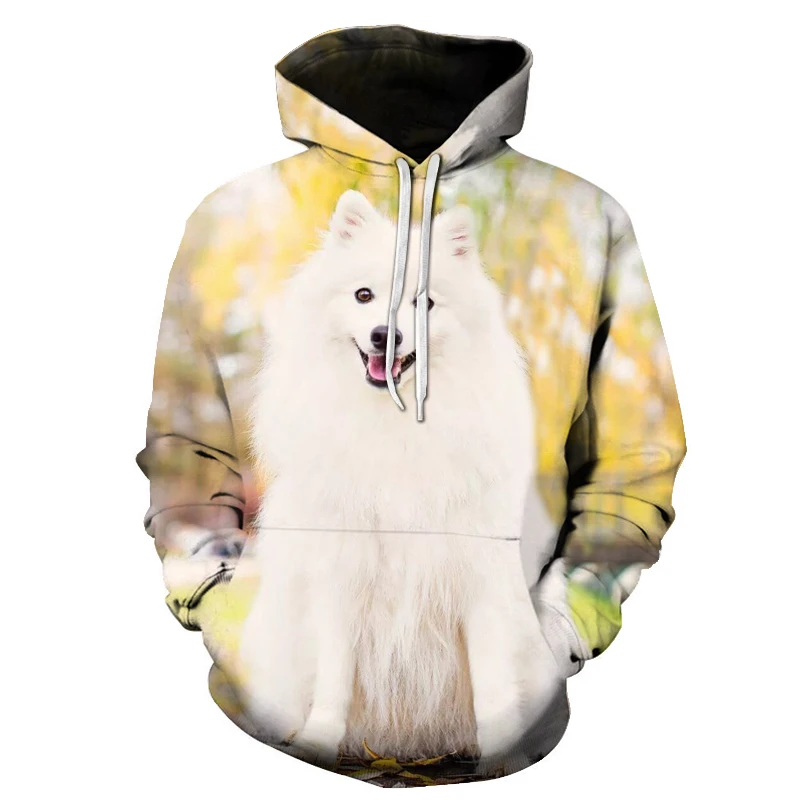 

2021 Explosive Personality Oversized Samoyed Hoodie for Men and Women 3D Printed Sweatshirt Harajuku Fall/Winter Hoodie