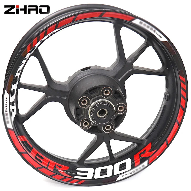 

For Honda CBR300R CBR 300R Motorcycle Reflective Wheel Rim Stripe Decal Sticker Front Rear Decal Full Set
