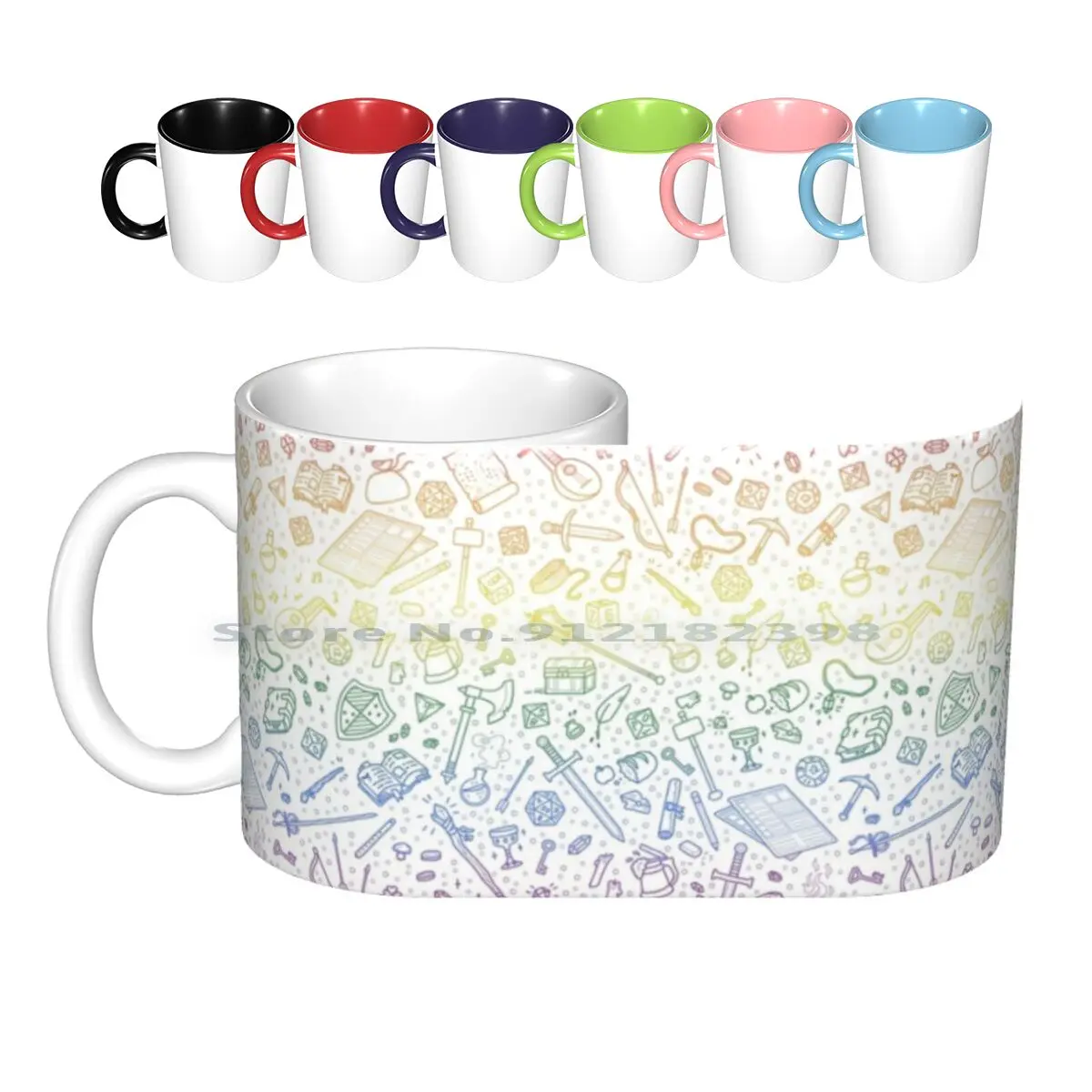 

Tabletop Rpg Pattern – Rainbow Ceramic Mugs Coffee Cups Milk Tea Mug Rpg Roleplay Dnd D D And Dnd Pathfinder Tabletop Dice