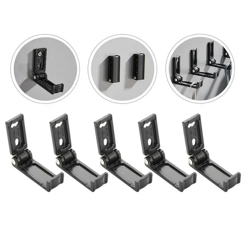 

5pcs Hooks Wall Mounted Folding Coat Hangers Space Saving Hooks for Bathroom