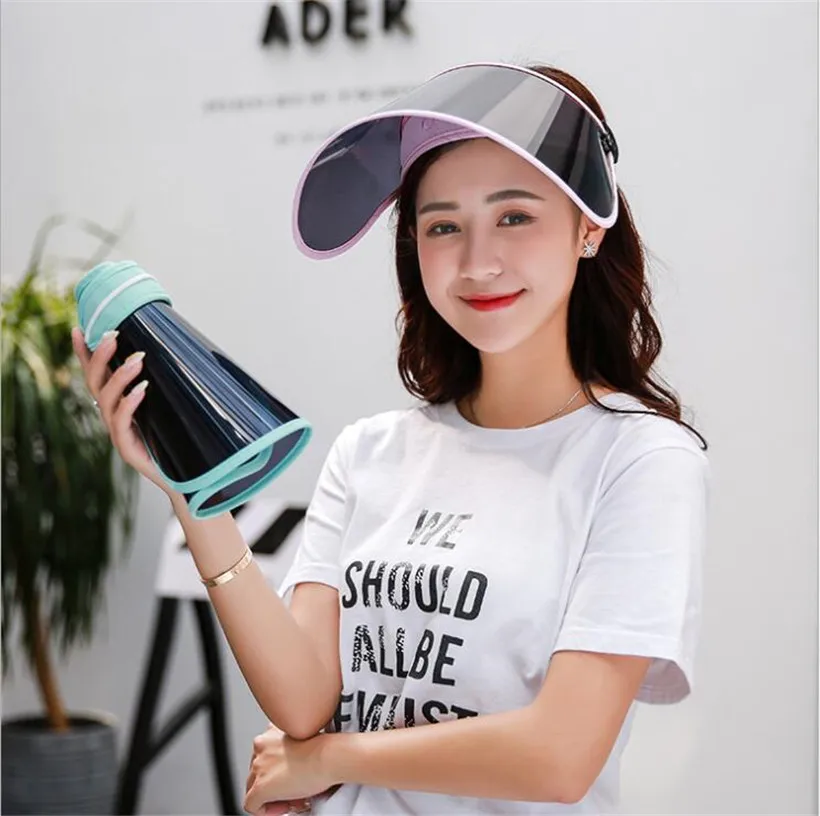 

Солнцезащитная шапка с защитой лица, Женская Солнцезащитная шапка без козырька, складные пляжные дорожные шапки для верховой езды, пластик...