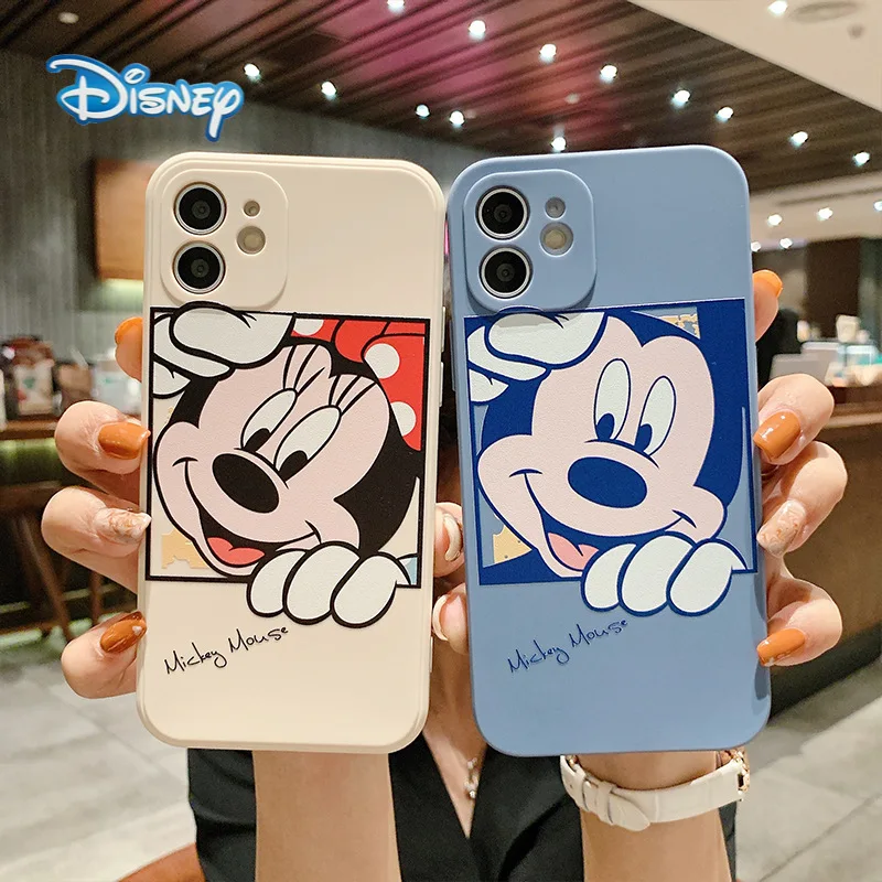 

Disney Mickey Minnie Cartoon Mobile Phone Case for iPhone 13 12 11 Pro Max Mini XR XS Plus Kawayi Coupe Protective Covers