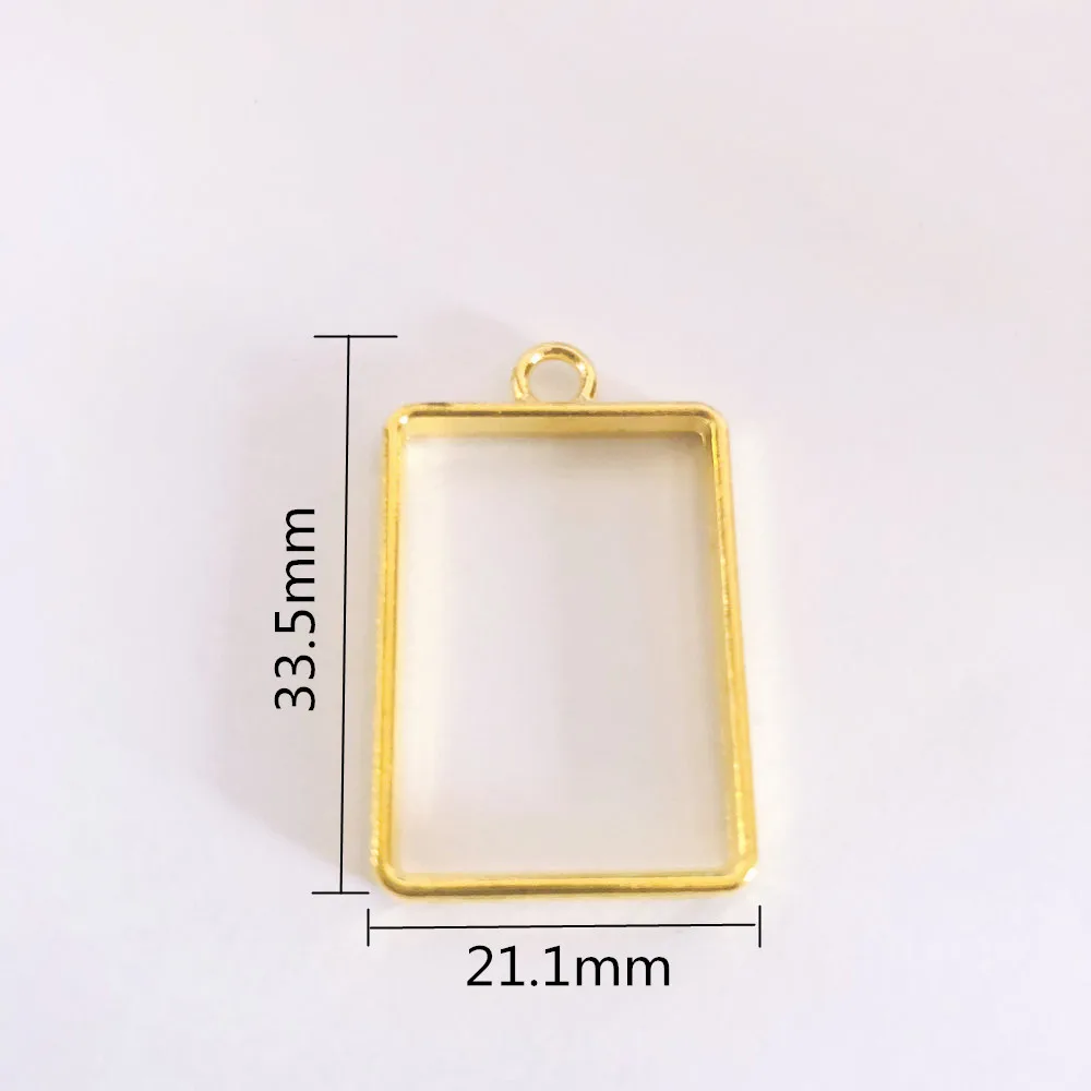 10 шт. металлические прямоугольные геометрические полые рамки подвеска