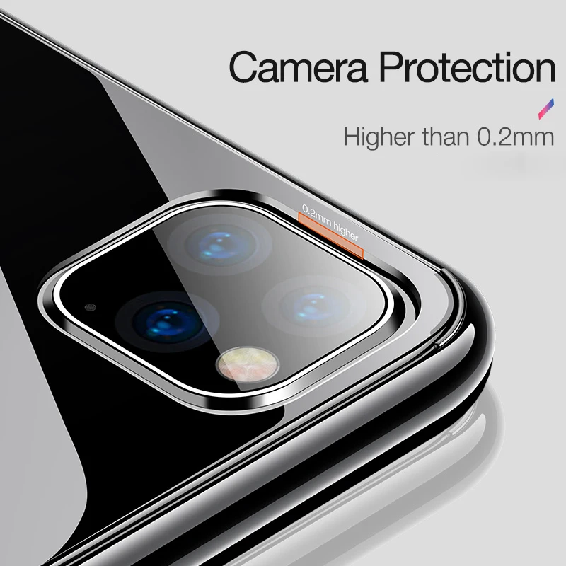 Прозрачный мягкий ТПУ чехол для телефона iPhone 11 Pro X XS XR Max 7 8 Plus тонкий прозрачный 5