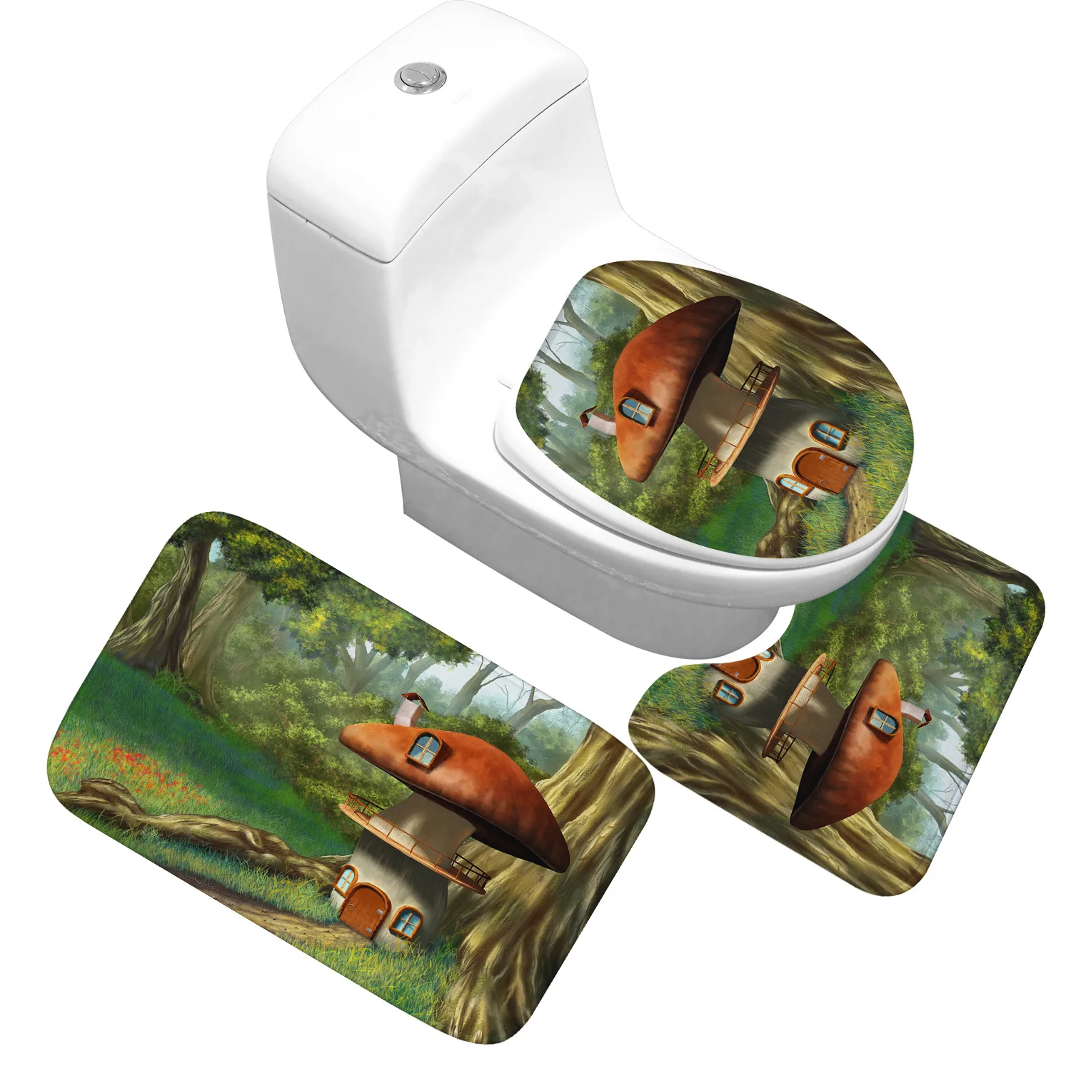 Zeegle коврик для ванной комнаты Набор Нескользящие Душ туалета машинной стирки U