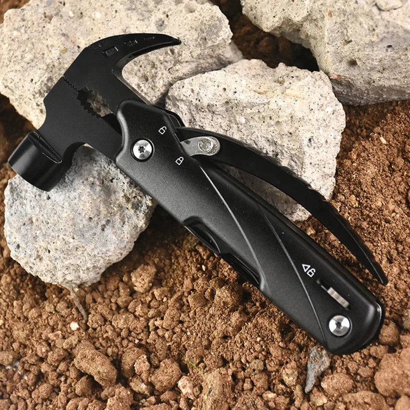 

Mini Multifunction Fold Claw Hammer Stainless Steel Professional Outdoor Carpentry Non-slip Multi-function Survive First Aid