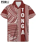 FORUDESIGNSмужская летняя рубашка с короткими рукавами, полинезийская футболка с буквенным принтом, Легкая рубашка на пуговицах в винтажном стиле, хит продаж, сорочка