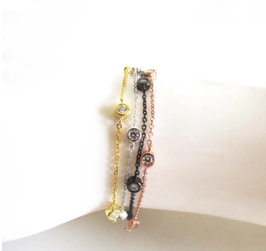 Женский браслет из серебра 100% пробы с фианитами|chain bracelet|bracelet designerbracelet fashion |
