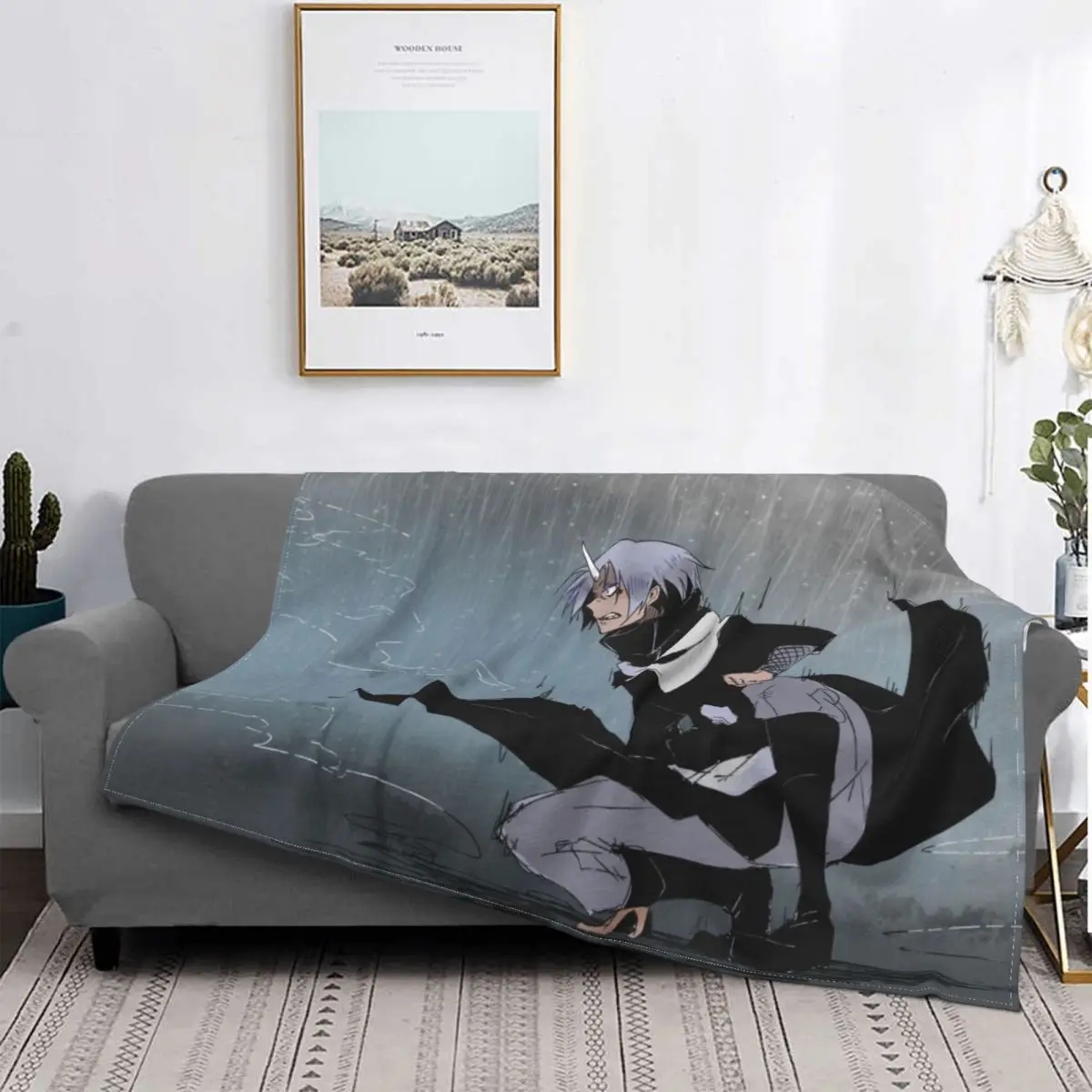 

Manta novedosa de franela para primavera y otoño, ropa de cama cálida para invierno, reencarnada como Slime Shion, de fantasía