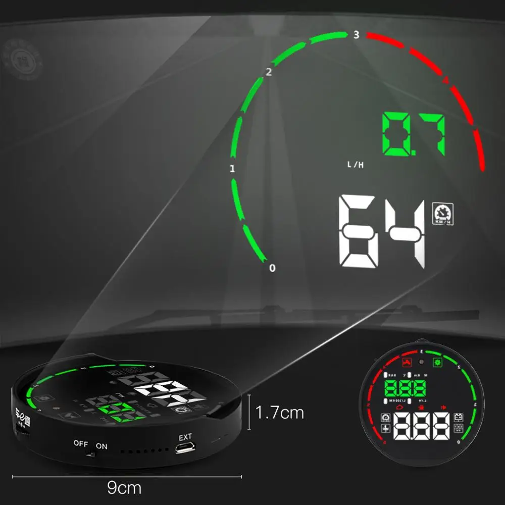 Проектор на лобовое стекло Vjoycar V501 проектор OBD2 датчик HUD обороты в минуту радар