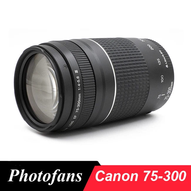 линзы Canon 75 300 Телефото Объектив Ef Mm F/4 5.6 III Телеобъективов для 650D 700D 60D T3i 7D 5D2 5D3 70D 80D