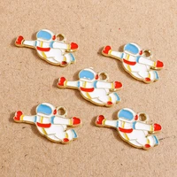 10pcs 2212mm alloy enamel flying astronaut charms for necklaces earrings bracelets pendants jewelry making diy handmade craft