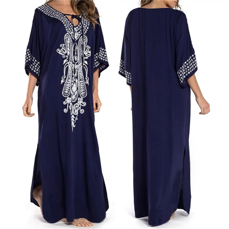Q775-Blue-904 Пляжная накидка, кафтаны, саронг, купальный костюм, накидка, Пляжное парео, купальник, накидка, женская одежда для плавания, Пляжная туника# Q904 - Цвет: Q775-Blue-904