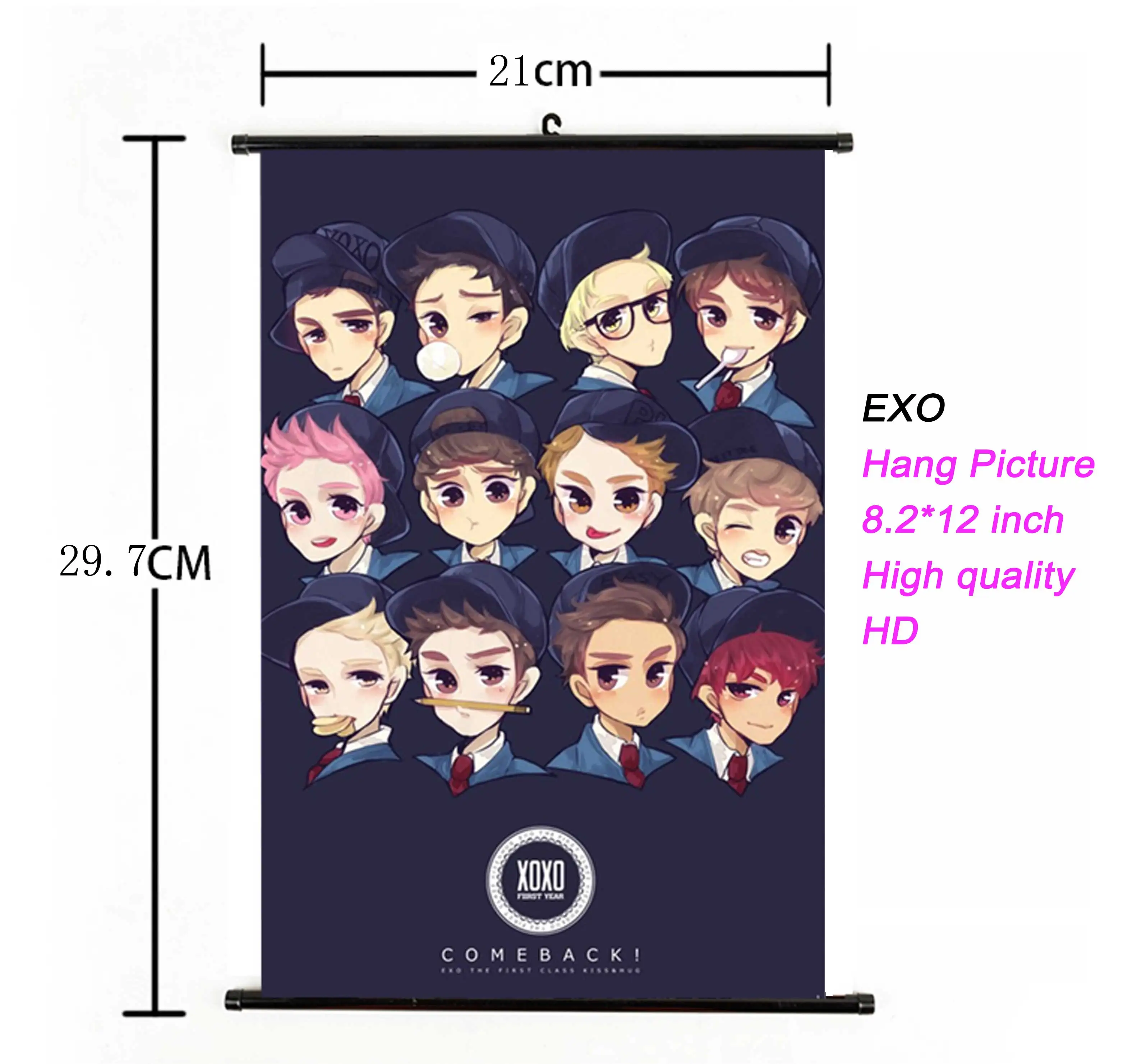 K-pop EXO альбом Висячие картины фото плакат Kpop EXO Висячие Плакаты для фанатов Коллекция подарков ткань 21*30 см Высокое качество