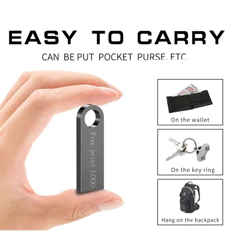 

Memory Usb 2.0 Metal Usb Flash Drive 128gb Usb Memory Stick Waterproof Pen Drive 64GB 32GB 16GB 8GB Pendrive Wholesale Free Logo