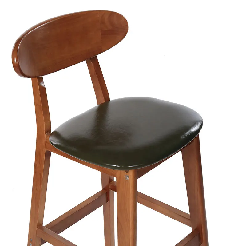 Барный стул полиуретановое кресло тканевое из цельной древесины современный