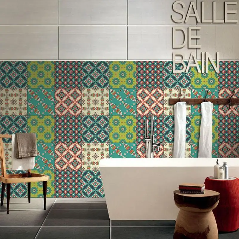 Ретро настенная плитка стикер s для ванной кухонные плиточные наклейки декор