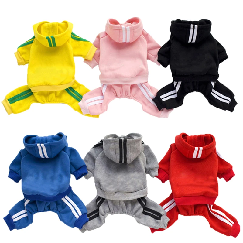 

Dog Coat Dog Hoodie Jacket Clothes Warm Cat Sweatshirt Buttons Puppy Four-legged Sweater Chihuahua Winter Clothing For Small Dog