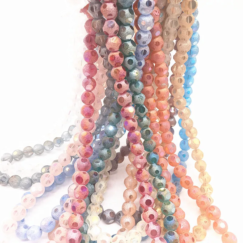 

Wholesale 8mm Frosted Matt Austrian Faceted Crystal Bead High Quality Glass Loose Beads Handmade DIY Jewelry Making For Bracelet