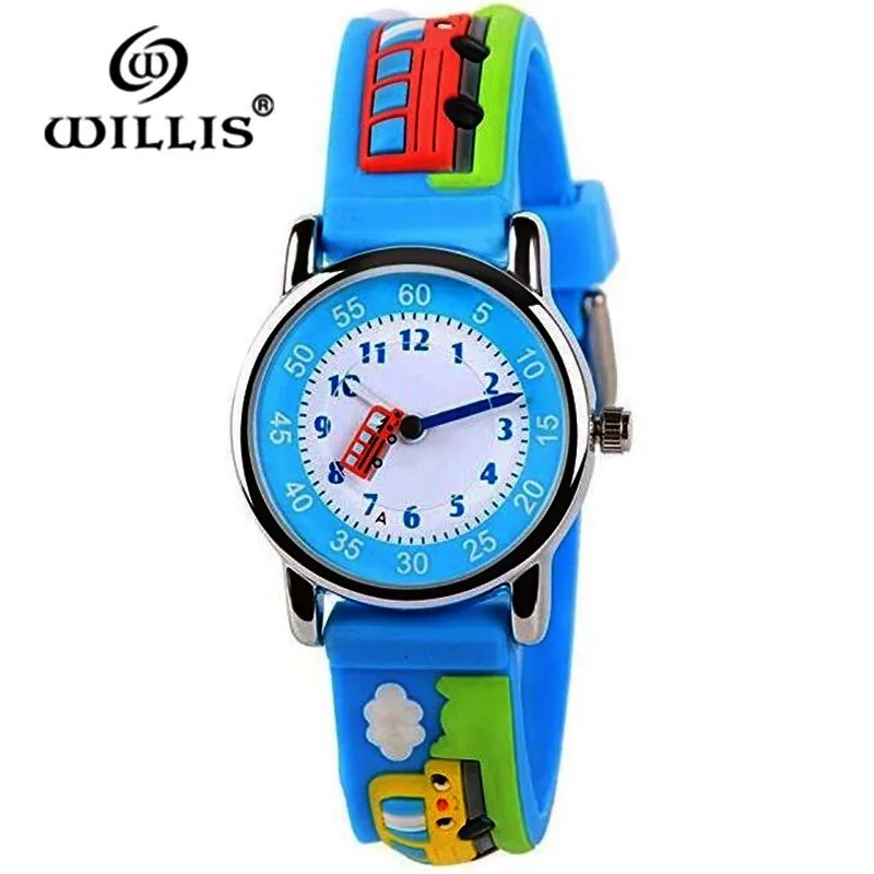 Часы Детские Кварцевые водонепроницаемые ярких цветов с мультипликационным