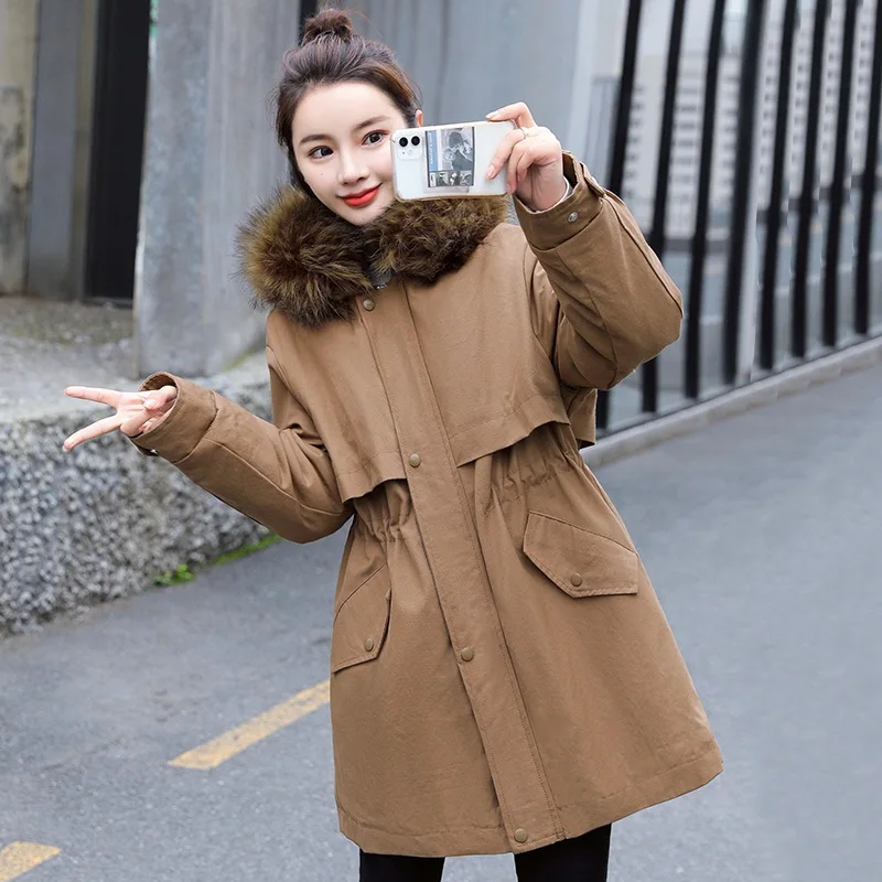 

Parker Down Padded Jacket Women's Winter Wear 2021 New Women's Padded Jacket Korean Style Loose Padded Jacket Mid-length Coat