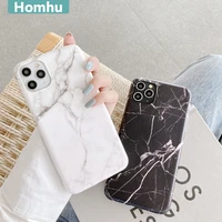 homhu glossy granite stone marble texture cover for iphone 12 11 pro x xr xs max 7 8 7plus soft silicone imd back cases cover