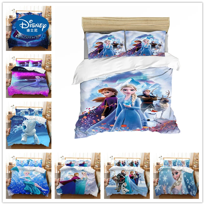 Disney Bedding Set Anna Elsa Queen King Size Frozen2 Bed Children Girl Duvet Cover Pillow Cases Comforter Sets | Дом и сад