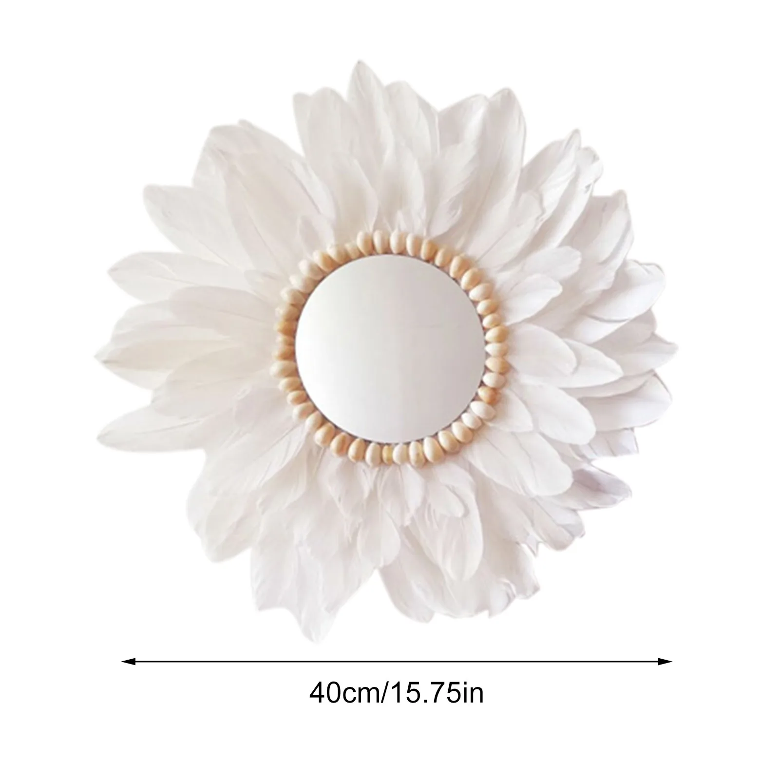 

White Conch Macrame Feather Mirror Wall Hanging Wall Nordic Porch Creative Living Room Sofa B&B Decor Headboard Boho Decor