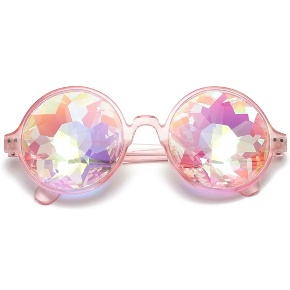 Унисекс круглые очки Kaleidoscope прозрачные солнцезащитные вечерние Клубные