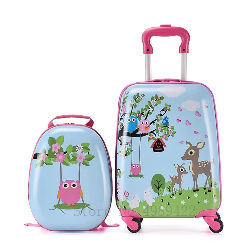18''travel suitcase set carry on trolley luggage bag Cabin suitcase on wheels children's Cute Cartton trolley bag gift 20 inch