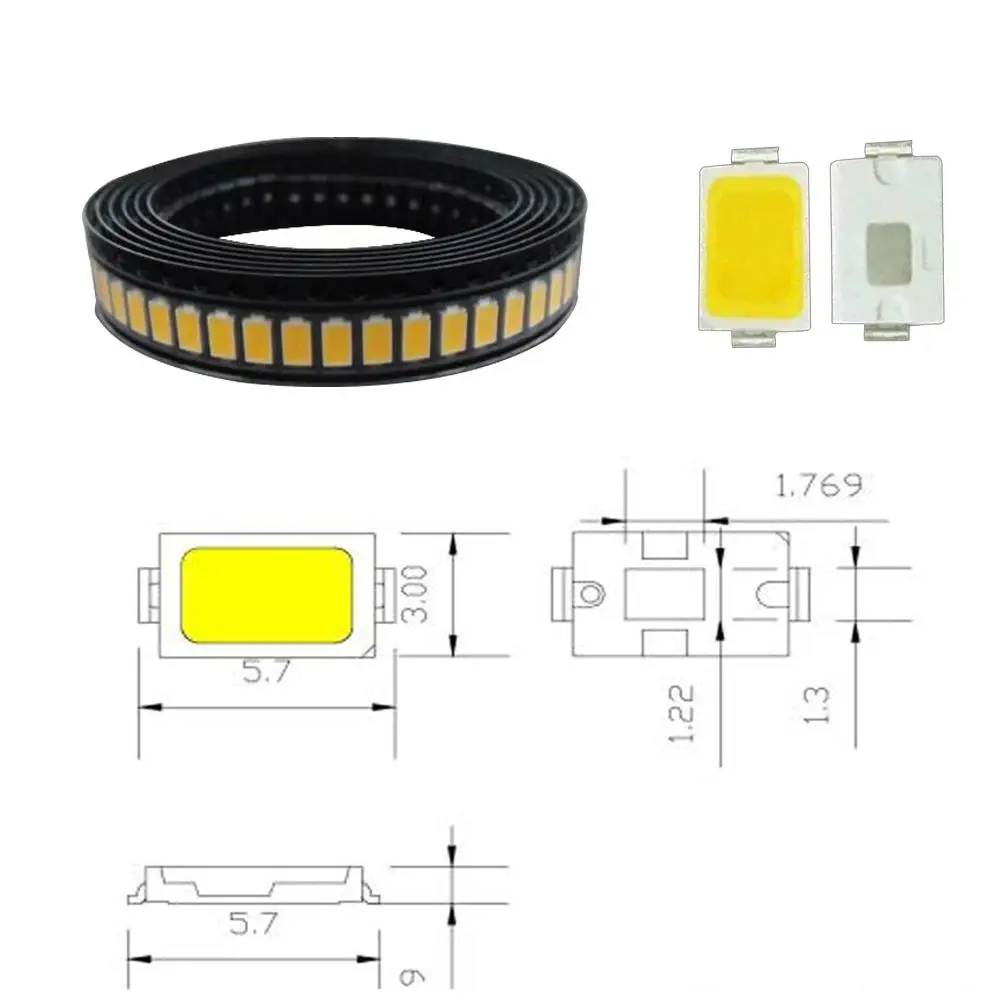 100 шт. Smd Smt 5730 5630 2 1 ~ 3 4 в 20 мА ультра яркие красные зеленые синие желтые