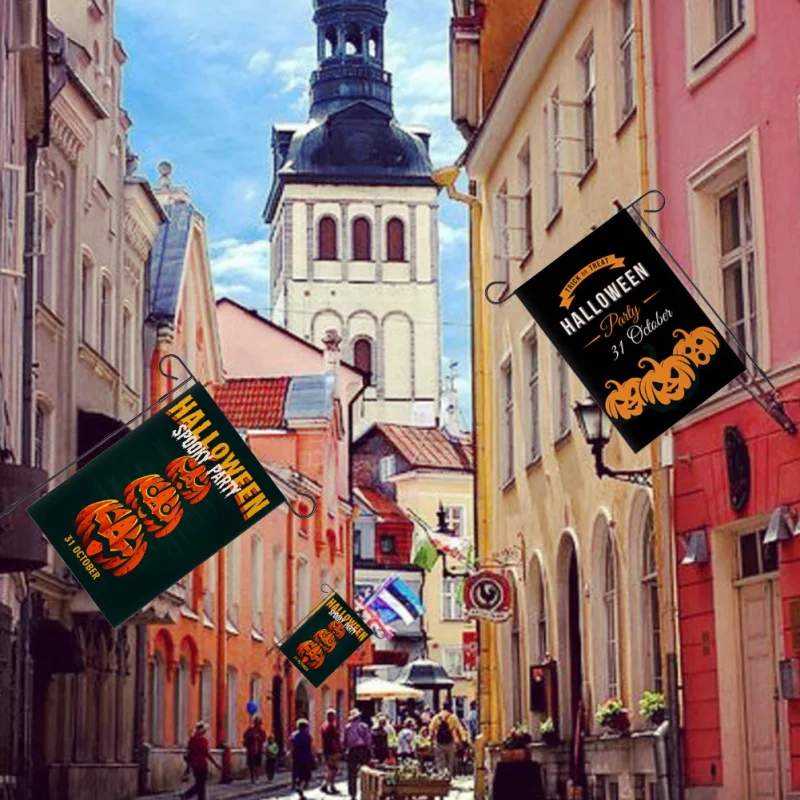 Двухсторонний Садовый флаг на Хэллоуин вечерние украшения для дома и сада|Флаги