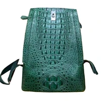 fanzunxing women backpack women crocodile leather bag green crocodile skin double shouolder bag fashion men women
