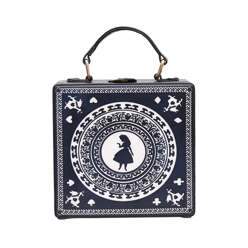 WOBAG/Модная стильная сумка в виде коробки из искусственной кожи с заклепками, Женская квадратная сумка на плечо, женская сумка через плечо высокого качества - Цвет: Black