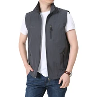 outdoor summer spring casual mens vest multi pockets zipper jackets sleeveless male photography fishing military mens vest 6xl