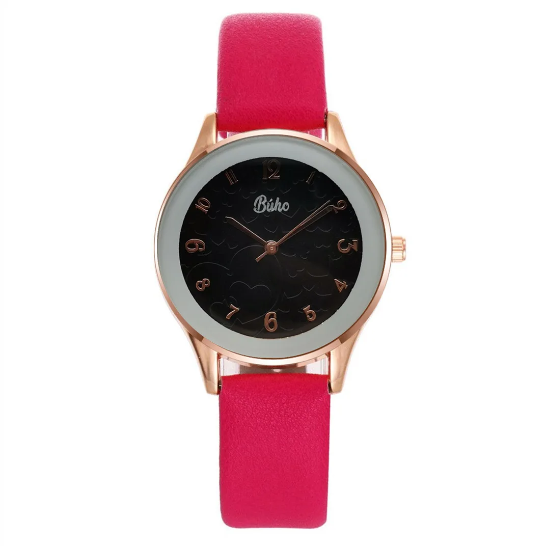 

Fashion Female Wrist Watch Business Red Leather Strap Waterproof Diamond Digital Ladies Quartz Watches For Women Zegarek Damski