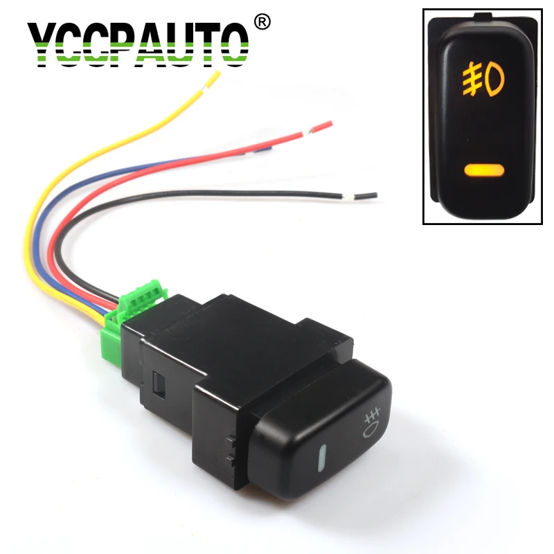 

YCCPAUTO 5 Pin Car Fog Lights Switch Button For Mitsubishi Pajero Triton ASX Lancer ON-OFF Button With Cable