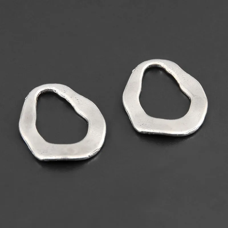 

30 шт покрытые серебром Цвет 24x18mm неправильный овал подвески Геометрическая подвеска Fit "сделай сам" для изготовления ювелирных изделий, аксе...