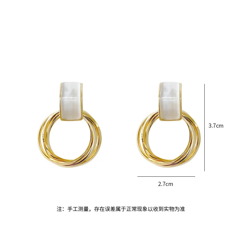 

Trendy Luxury Simple Metal Circle Drop Earrings for Women Party Temperament Wedding Fashion Jewelry Gifts Accessories